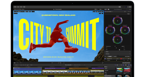Das MacBook Air zeigt Videoschnitt, um die Fähigkeiten des M5 Chip zu veranschaulichen